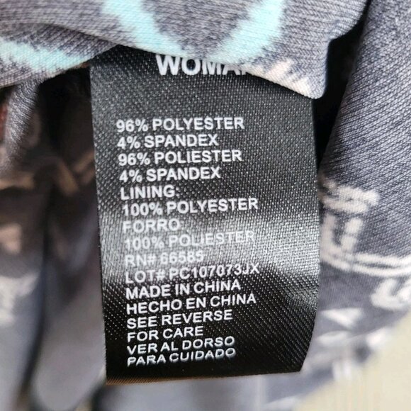 NEW Perceptions Shirt Dress Plus Size 1X Black Floral Midi Stretchy Pleated Top - Picture 8 of 8